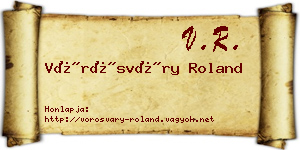 Vörösváry Roland névjegykártya