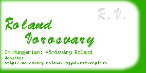roland vorosvary business card