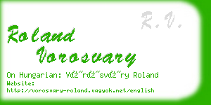 roland vorosvary business card